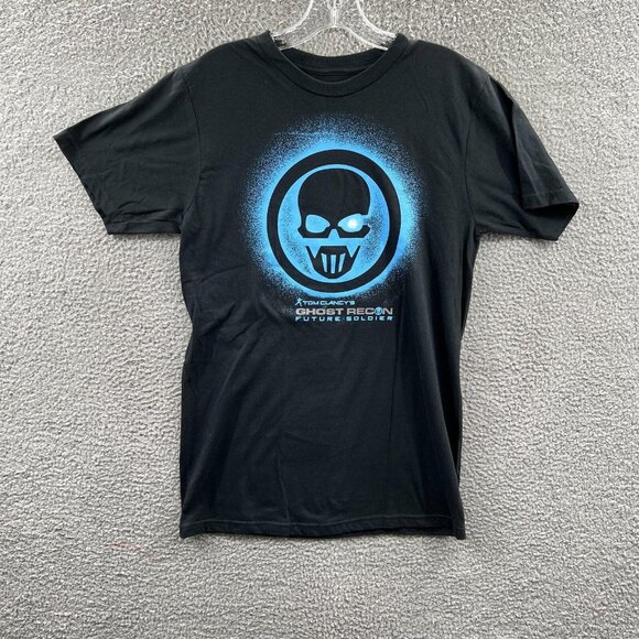 Ghost Recon Future Soldier Women Top Medium Black Blue Tom Clancy Logo Tee Shirt - Picture 1 of 7